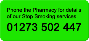 Call the pharmacy for details of our stop smoking services